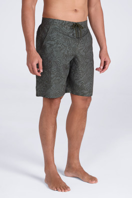 Ocean Printed Mens Boardshorts - Dark Khaki