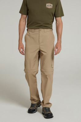 Trek Mens Zip Off Trousers - Dark Beige