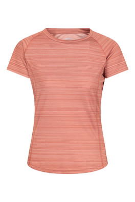 Endurance Striped Womens Tee - Burnt Orange