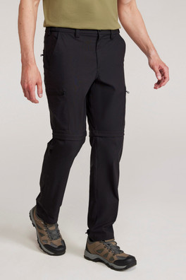 Trek Mens Stretch Zip Off Pants - Black