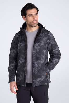 Exodus Printed Mens Showerproof Softshell Jacket - Alloy Grey