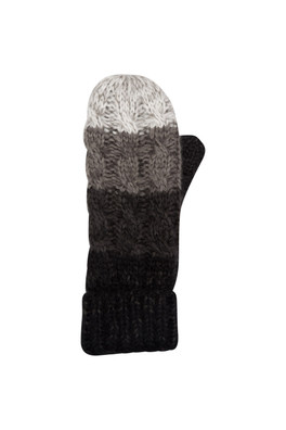 Vienna Knitted Womens Mittens - Monochrome