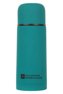 Double Walled Rubber Finish Flask - 350ml - Teal