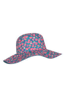 Reversible Womens Printed Sun Hat - Teal