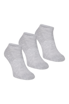 Cross The Line Mens Isocool Trainer Socks 3-Pack - Grey