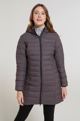 Furnace Womens Long Down Padded Jacket - Dark Grey