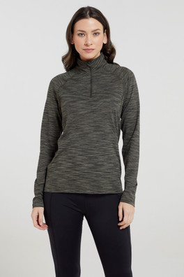 Bend & Stretch Womens Half-Zip Midlayer - Khaki