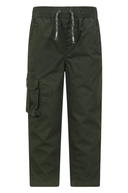 Pull Up Kids Jersey Lined Cargo Pants - Khaki