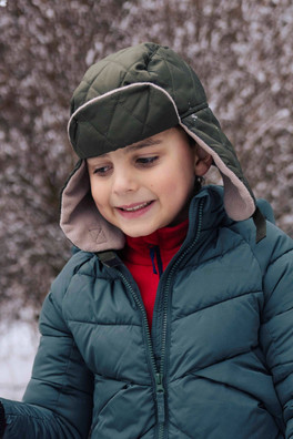 Kids Fleece-Lined Trapper - Khaki