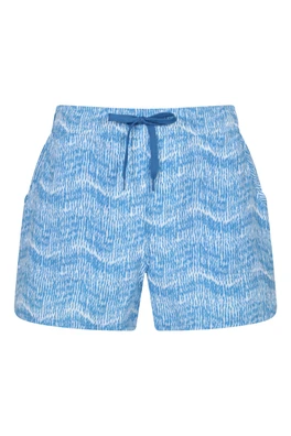 Patterned Womens Stretch Boardshorts - Short - Bright Blue