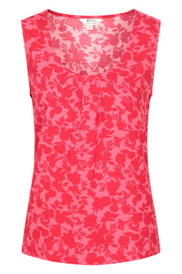 Orchid Printed Womens Vest Top - Bright Pink