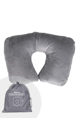 Easy Inflate Fleece Pillow - Grey