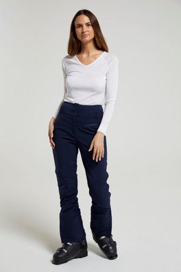 Avalanche Womens High-Waisted Softshell Ski Pants - Navy