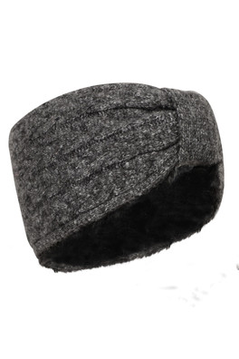 Twist Front Womens Thermal Headband - Black