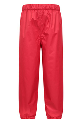 Waterproof Fleece Lined Kids Trousers - Red