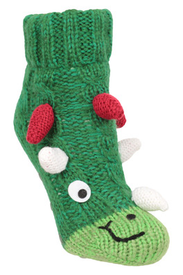 Chaussettes Antidérapantes Enfant Dino - Vert