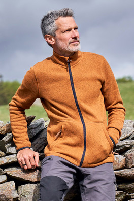 Idris II Mens Full-Zip Fleece Jacket - Mustard