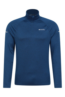 Echo Melange Mens Half-Zip Midlayer - Navy