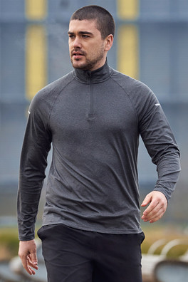 Echo Melange Mens Half-Zip Midlayer - Charcoal