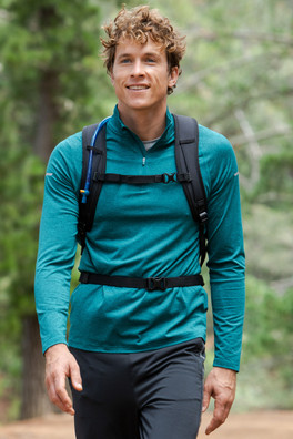 Echo Melange Mens Half-Zip Midlayer - Teal