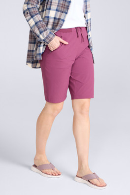 Explorer Womens Long Shorts - Burgundy