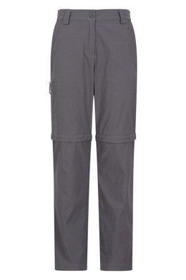 Pantalon de randonnée zippé femme - Gris Carbone