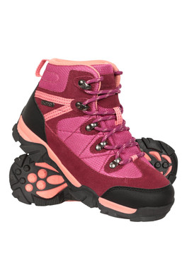 Trail Kids Waterproof Walking Boots - Berry