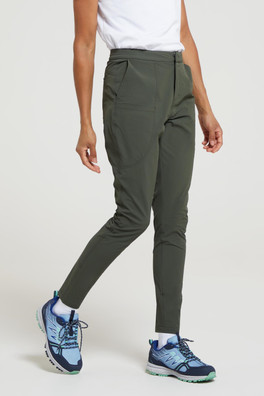 Kesugi Womens Water Resistant Slim Stretch Trousers - Dark Khaki