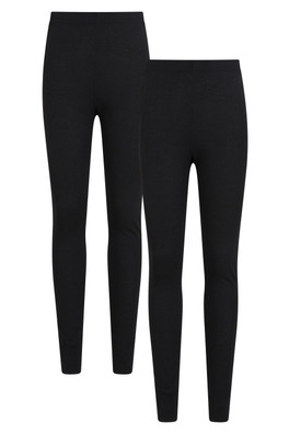 Talus Womens Baselayer Thermal Leggings 2-Pack - Black