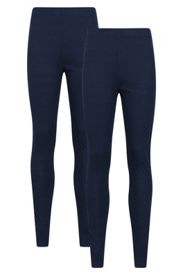 Talus Womens Baselayer Thermal Leggings 2-Pack - Navy