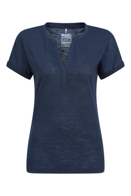 Agra Quick-Dry Womens Slub T-Shirt - Navy