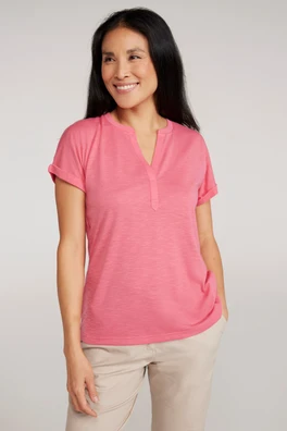 Agra Quick-Dry Womens Slub T-Shirt - Pink