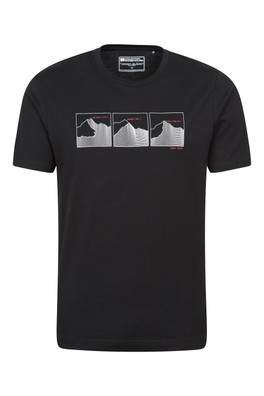 3 Peaks Cotton Mens T-Shirt - Jet Black