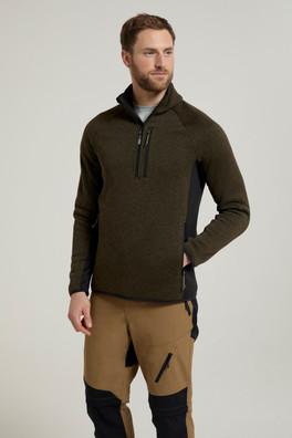Treston Mens Half-Zip Fleece - Khaki