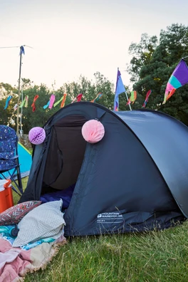 Pop-Up Single Skin 4 Man Tent - Dark Blue