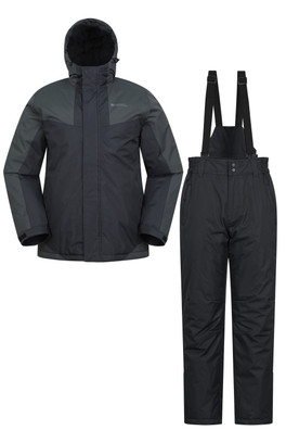 Mens Ski Jacket and Pant Set - Black