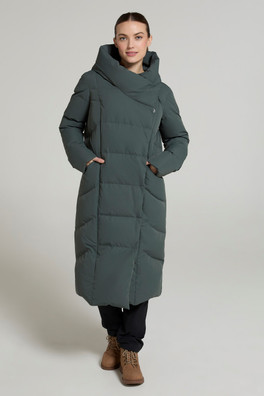 Doudoune longue Cosy Wrap Extreme pour femme - Kaki Foncé