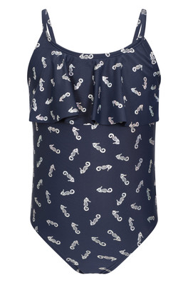 Maillot de bain à volants pour enfant - Bleu Marine