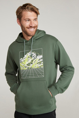 Mountain Grid Sweat à capuche Homme - Vert