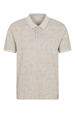 Dawnay Pique Slub Textured Mens Polo Shirt - Off White