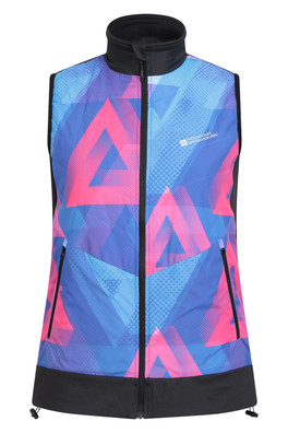 Chaser Printed Womens Padded Cycling Gilet - Black