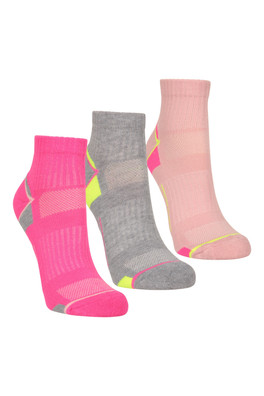 IsoCool Womens Performance Socks 3-Pack - Pink