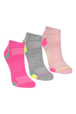 IsoCool Womens Trainer Socks 3-Pack - Pink