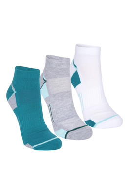 IsoCool Womens Trainer Socks 3-Pack - Teal