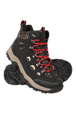 Adventurer Womens Printed Waterproof Boots - Black