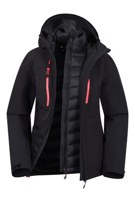 Edge Extreme Womens 3 in 1 Waterproof Jacket - Black