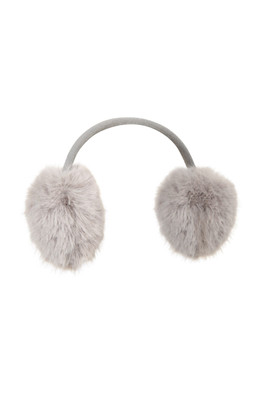 Womens Faux Fur Adjustable Ear Muffs - Grey