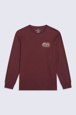 Tommy Mens Graphic Long Sleeve Tee - Dark Burgundy