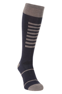 Extreme Mens Lightweight Merino Knee Length Ski Sock - Navy