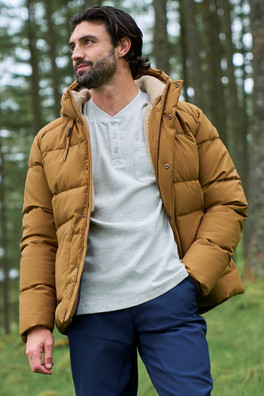 Manta Mens Sherpa Lined Insulated Jacket - Tan